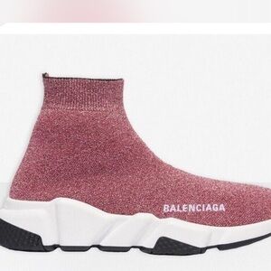 Balenciaga Rose Knit High-Top Sneakers